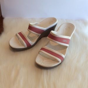 Crocs wedge sandals size 8. Like new.